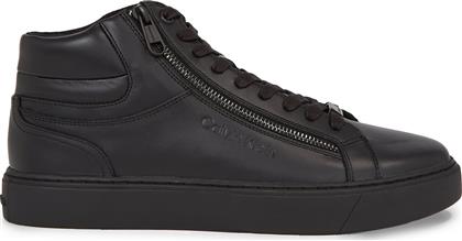 ΑΘΛΗΤΙΚΑ HIGH TOP LACE UP W/ZIP RUBB HM0HM01269 ΜΑΥΡΟ CALVIN KLEIN