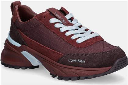 ΑΘΛΗΤΙΚΑ HIKE RUNNER CASUAL NY-SU AOP ΧΡΩΜΑ: ΜΠΟΡΝΤΟ, YW0YW01995 CALVIN KLEIN