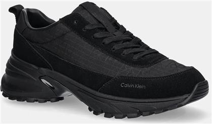 ΑΘΛΗΤΙΚΑ HIKE RUNNER CASUAL NY-SU AOP ΧΡΩΜΑ: ΜΑΥΡΟ, YM0YM01378 CALVIN KLEIN