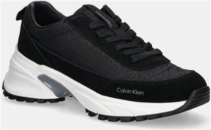 ΑΘΛΗΤΙΚΑ HIKE RUNNER CASUAL NY-SU AOP ΧΡΩΜΑ: ΜΑΥΡΟ, YW0YW01995 CALVIN KLEIN
