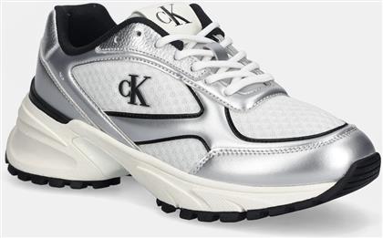 ΑΘΛΗΤΙΚΑ HIKE RUNNER LACE UP MESH MIX MET ΧΡΩΜΑ: ΓΚΡΙ, YW0YW02063 CALVIN KLEIN