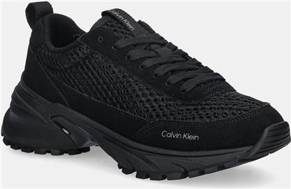 ΑΘΛΗΤΙΚΑ HIKE RUNNER LACE UP TECHMIX ΧΡΩΜΑ: ΜΑΥΡΟ, YW0YW02030 CALVIN KLEIN