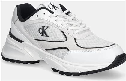 ΑΘΛΗΤΙΚΑ HIKE RUNNER MESH MIX MET MG ΧΡΩΜΑ: ΑΣΠΡΟ, YW0YW02009 CALVIN KLEIN