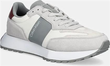 ΑΘΛΗΤΙΚΑ LOW TOP LACE UP MIX ΧΡΩΜΑ: ΓΚΡΙ, HM0HM00497 CALVIN KLEIN