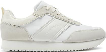 ΑΘΛΗΤΙΚΑ LOW TOP LACE UP MIX HM0HM01554 ΛΕΥΚΟ CALVIN KLEIN