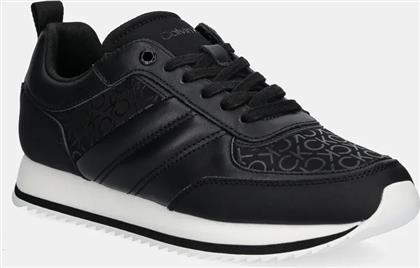ΑΘΛΗΤΙΚΑ LOW TOP LACE UP REPR MONO ΧΡΩΜΑ: ΜΑΥΡΟ, HM0HM01595 CALVIN KLEIN