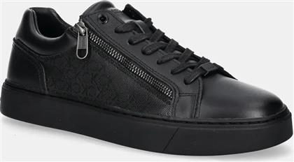 ΑΘΛΗΤΙΚΑ LOW TOP LACE UP W/ ZIP MONO ΧΡΩΜΑ: ΜΑΥΡΟ, HM0HM01555 CALVIN KLEIN