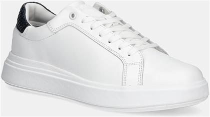 ΑΘΛΗΤΙΚΑ LOW TOP LACE UP WOVEN ΧΡΩΜΑ: ΑΣΠΡΟ, HM0HM01659 CALVIN KLEIN