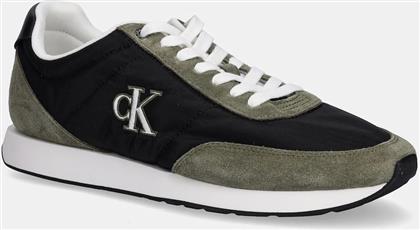 ΑΘΛΗΤΙΚΑ RETRO RUNNER ESS MIX MAT ΧΡΩΜΑ: ΠΡΑΣΙΝΟ, YM0YM01361 CALVIN KLEIN