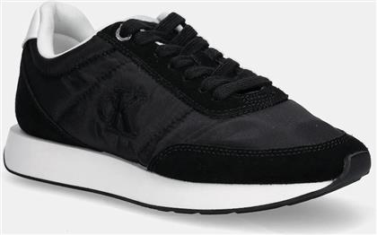ΑΘΛΗΤΙΚΑ RETRO RUNNER LACE UP NYLON MG ΧΡΩΜΑ: ΜΑΥΡΟ, YW0YW01990 CALVIN KLEIN
