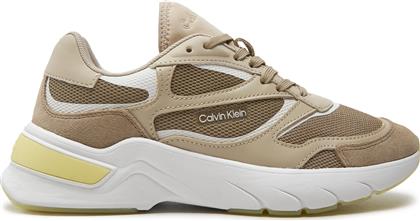 ΑΘΛΗΤΙΚΑ RUNNER LACE UP MESH MIX HW0HW01904 ΚΑΦΕ CALVIN KLEIN