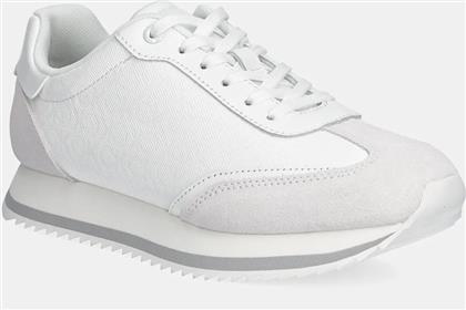 ΑΘΛΗΤΙΚΑ RUNNER LACE UP - MONO MIX ΧΡΩΜΑ: ΑΣΠΡΟ, HW0HW02294 CALVIN KLEIN