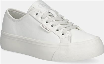 ΑΘΛΗΤΙΚΑ VULC FLATF LACE UP LTH CK ΧΡΩΜΑ: ΚΑΦΕ, YW0YW01932 CALVIN KLEIN