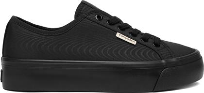 ΑΘΛΗΤΙΚΑ VULC FLATFORM LACE UP MOIRE YW0YW02012 ΜΑΥΡΟ CALVIN KLEIN