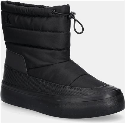 ΜΠΟΤΕΣ ΧΙΟΝΙΟΥ VULC FLATF SNOWBOOT NYLON ΧΡΩΜΑ: ΜΑΥΡΟ, YW0YW01977 CALVIN KLEIN