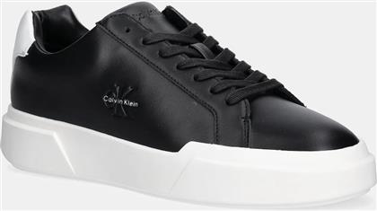 ΔΕΡΜΑΤΙΝΑ ΑΘΛΗΤΙΚΑ ΠΑΠΟΥΤΣΙΑ CHUNKY CUPSOLE LACEUP LTH ΧΡΩΜΑ: ΜΑΥΡΟ, YM0YM01344 CALVIN KLEIN