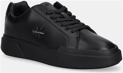 ΔΕΡΜΑΤΙΝΑ ΑΘΛΗΤΙΚΑ ΠΑΠΟΥΤΣΙΑ CHUNKY CUPSOLE LACEUP LTH ΧΡΩΜΑ: ΜΑΥΡΟ, YM0YM01344 CALVIN KLEIN