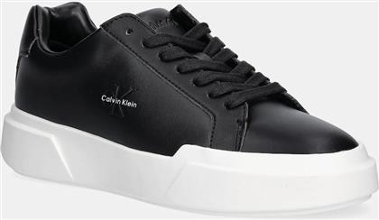 ΔΕΡΜΑΤΙΝΑ ΑΘΛΗΤΙΚΑ ΠΑΠΟΥΤΣΙΑ CHUNKY CUPSOLE LACEUP LTH ΧΡΩΜΑ: ΜΑΥΡΟ, YW0YW01947 CALVIN KLEIN