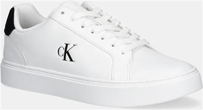 ΔΕΡΜΑΤΙΝΑ ΑΘΛΗΤΙΚΑ ΠΑΠΟΥΤΣΙΑ CLASSIC CUPSOLE LACEUP LTH ΧΡΩΜΑ: ΑΣΠΡΟ, YM0YM01435 CALVIN KLEIN