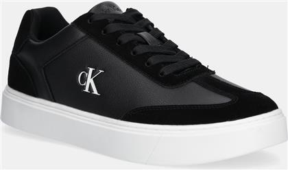 ΔΕΡΜΑΤΙΝΑ ΑΘΛΗΤΙΚΑ ΠΑΠΟΥΤΣΙΑ CLASSIC CUPSOLE LACEUP WT MIX ΧΡΩΜΑ: ΜΑΥΡΟ, YM0YM01429 CALVIN KLEIN