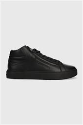 ΔΕΡΜΑΤΙΝΑ ΑΘΛΗΤΙΚΑ ΠΑΠΟΥΤΣΙΑ HIGH TOP LACE UP W/ZIP RUBB ΧΡΩΜΑ: ΜΑΥΡΟ, HM0HM01269 F3HM0HM01269 CALVIN KLEIN από το ANSWEAR