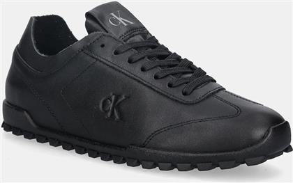 ΔΕΡΜΑΤΙΝΑ ΑΘΛΗΤΙΚΑ ΠΑΠΟΥΤΣΙΑ LOW PROFILE RUNNER LTH MG ΧΡΩΜΑ: ΜΑΥΡΟ, YW0YW02049 CALVIN KLEIN