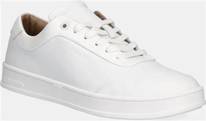 ΔΕΡΜΑΤΙΝΑ ΑΘΛΗΤΙΚΑ ΠΑΠΟΥΤΣΙΑ LOW TOP LACE UP OXFORD RUBB LTH ΧΡΩΜΑ: ΑΣΠΡΟ, HM0HM01708 CALVIN KLEIN