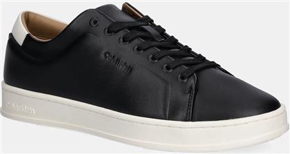 ΔΕΡΜΑΤΙΝΑ ΑΘΛΗΤΙΚΑ ΠΑΠΟΥΤΣΙΑ PURE LOW LACEUP CUPSOLE HF LTH ΧΡΩΜΑ: ΜΑΥΡΟ, HM0HM01859 CALVIN KLEIN