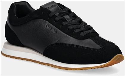 ΔΕΡΜΑΤΙΝΑ ΑΘΛΗΤΙΚΑ ΠΑΠΟΥΤΣΙΑ RUNNER LACE UP - LTH SUE MIX ΧΡΩΜΑ: ΜΑΥΡΟ, HW0HW02286 CALVIN KLEIN