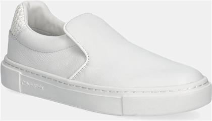ΔΕΡΜΑΤΙΝΑ ΕΛΑΦΡΙΑ ΠΑΠΟΥΤΣΙΑ CUPSOLE SLIP ON - WOVEN LTH CALVIN KLEIN