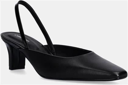 ΔΕΡΜΑΤΙΝΑ ΓΟΒΑΚΙΑ HEEL SLING PUMP 50 - LTH ΧΡΩΜΑ: ΜΑΥΡΟ, HW0HW02267 CALVIN KLEIN