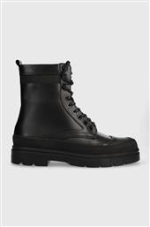 ΔΕΡΜΑΤΙΝΑ ΠΑΠΟΥΤΣΙΑ LACE UP BOOT HIGH ΧΡΩΜΑ: ΜΑΥΡΟ, HM0HM01213 F3HM0HM01213 CALVIN KLEIN