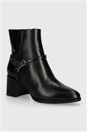 ΔΕΡΜΑΤΙΝΕΣ ΜΠΟΤΕΣ ANKLE BOOT 55 W/HW LTH ΓΥΝΑΙΚΕΙΕΣ, ΧΡΩΜΑ: ΜΑΥΡΟ, HW0HW02095 CALVIN KLEIN