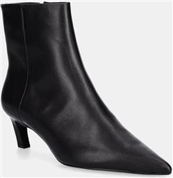 ΔΕΡΜΑΤΙΝΕΣ ΜΠΟΤΕΣ ESS KITTEN HEEL ANKLE BOOT ΧΡΩΜΑ: ΚΑΦΕ, HW0HW02586 CALVIN KLEIN
