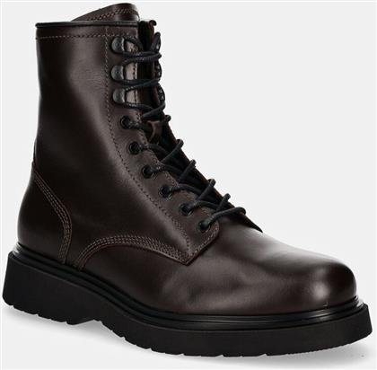 ΔΕΡΜΑΤΙΝΕΣ ΜΠΟΤΕΣ ΠΕΖΟΠΟΡΙΑΣ LACE UP BOOT W/ ZIP LTH ΧΡΩΜΑ: ΚΑΦΕ, HM0HM01575 CALVIN KLEIN