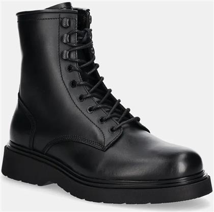 ΔΕΡΜΑΤΙΝΕΣ ΜΠΟΤΕΣ ΠΕΖΟΠΟΡΙΑΣ LACE UP BOOT W/ ZIP LTH ΧΡΩΜΑ: ΜΑΥΡΟ, HM0HM01575 CALVIN KLEIN