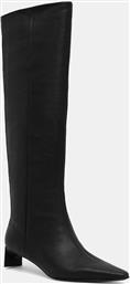 ΔΕΡΜΑΤΙΝΕΣ ΜΠΟΤΕΣ SET BACK KITTEN HEEL KNEE BOOT CALVIN KLEIN