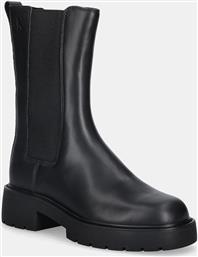 ΔΕΡΜΑΤΙΝΕΣ ΜΠΟΤΕΣ ΤΣΕΛΣΙ CHUNKY HIGH CHELSEA ΧΡΩΜΑ: ΜΑΥΡΟ, YW0YW01909 CALVIN KLEIN