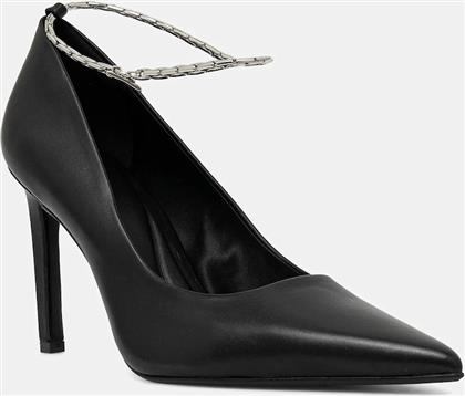 ΔΕΡΜΑΤΙΝΕΣ ΓΟΒΕΣ ESS STILETTO HDW CHAIN LTH 90 ΧΡΩΜΑ: ΜΑΥΡΟ, HW0HW02718 CALVIN KLEIN