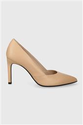 ΔΕΡΜΑΤΙΝΕΣ ΓΟΒΕΣ HEEL PUMP 90 LEATHER ΧΡΩΜΑ: ΜΠΕΖ, HW0HW01928 CALVIN KLEIN