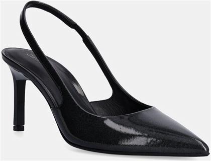 ΔΕΡΜΑΤΙΝΕΣ ΓΟΒΕΣ HEEL SLINGBACK PUMP 70 SAFF LTH ΧΡΩΜΑ: ΜΑΥΡΟ, HW0HW02068 CALVIN KLEIN