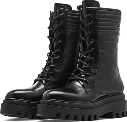 FLATFORM KNEE BOOT LACEUP LTH WN YW0YW01137 - CK0GT CALVIN KLEIN