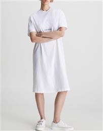 ΦΟΡΕΜΑ INSTITUTIONAL LONG T-SHIRT DRESS J20J220742-YAF WHITE CALVIN KLEIN