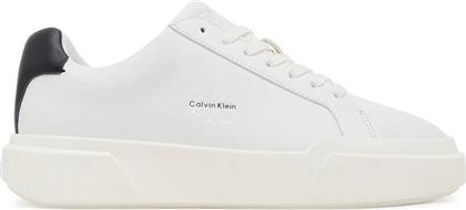 ΓΥΝΑΙΚΕΙΑ ΔΕΡΜΑΤΙΝΑ SNEAKERS YW0YW01947-01W ΛΕΥΚΑ CALVIN KLEIN