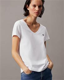 ΓΥΝΑΙΚΕΙΑ ΚΟΝΤΟΜΑΝΙΚΗ ΜΠΛΟΥΖΑ - CK EMBROIDERY STRETCH V-NECK J20J213716 YAF CALVIN KLEIN