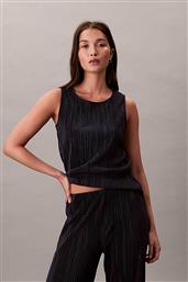 ΓΥΝΑΙΚΕΙΑ ΠΛΙΣΕ ΑΜΑΝΙΚΗ ΜΠΛΟΥΖΑ SLIM FIT - LV044A212G ΣΚΟΥΡΟ ΜΠΛΕ CALVIN KLEIN