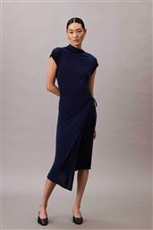 ΓΥΝΑΙΚΕΙΟ MIDI ΑΜΑΝΙΚΟ ΦΟΡΕΜΑ WRAP - LV044C237G ΜΠΛΕ CALVIN KLEIN