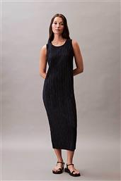 ΓΥΝΑΙΚΕΙΟ MIDI ΑΜΑΝΙΚΟ ΠΛΙΣΕ ΦΟΡΕΜΑ SLIM FIT - LV044A211G ΣΚΟΥΡΟ ΜΠΛΕ CALVIN KLEIN