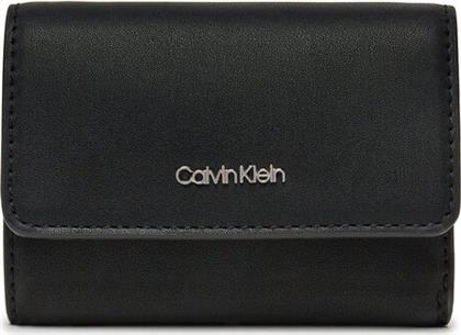 ΓΥΝΑΙΚΕΙΟ ΠΟΡΤΟΦΟΛΙ CK MUST SMALL TRIFOLD W/ZIP LV04F1030G ΜΑΥΡΟ CALVIN KLEIN