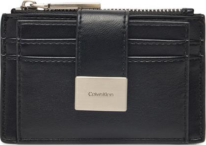 ΓΥΝΑΙΚΕΙΟ ΠΟΡΤΟΦΟΛΙ HARDWARE SNAP TOP ZIP CARDHOLDER K60K612959 ΜΑΥΡΟ CALVIN KLEIN